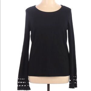 ROZ & ALI XL soft black cutout sleeves sweater in excellent condition